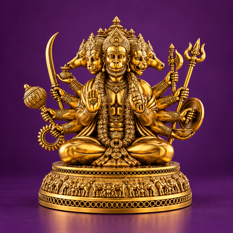 Brass Panchamukhi Hanuman Ji