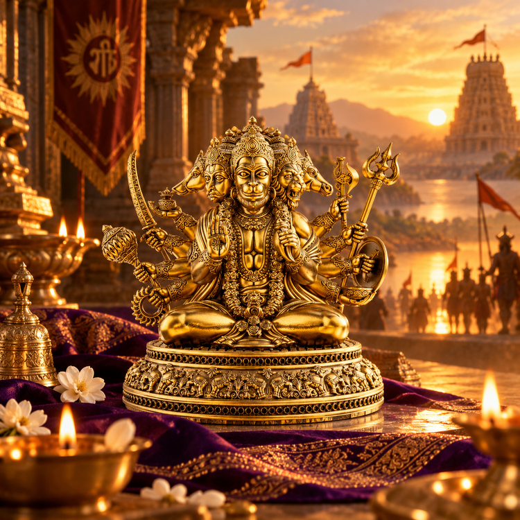 Brass Panchamukhi Hanuman Ji