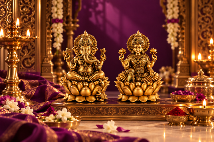 Lord Ganesha and Maa Lakshmi Pair