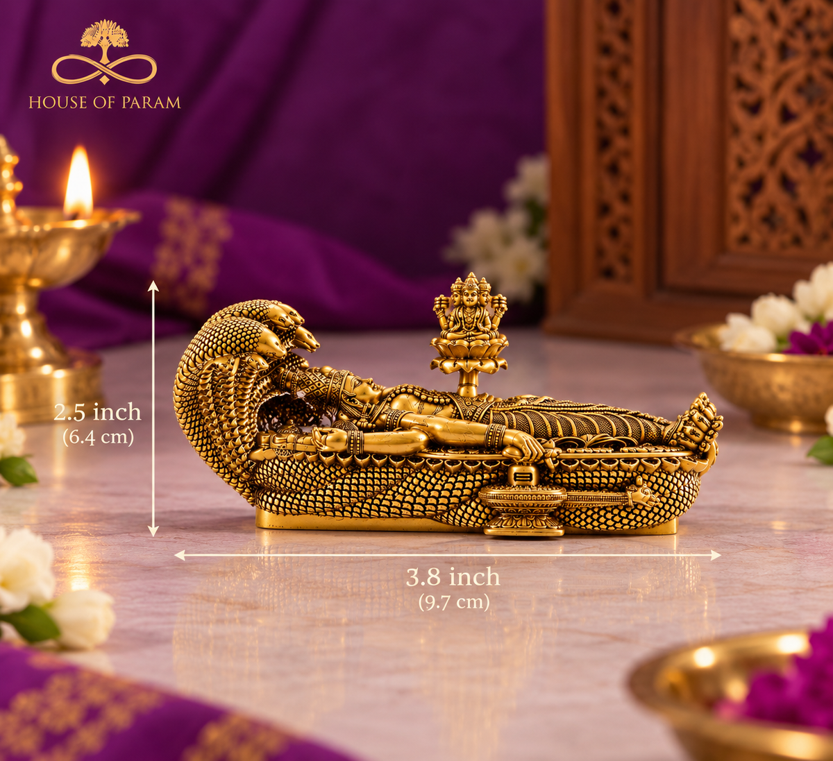 Brass Padmanabhaswamy 2.5 inch