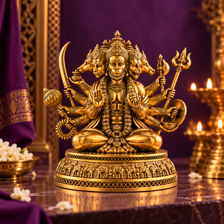 Brass Panchamukhi Hanuman Ji
