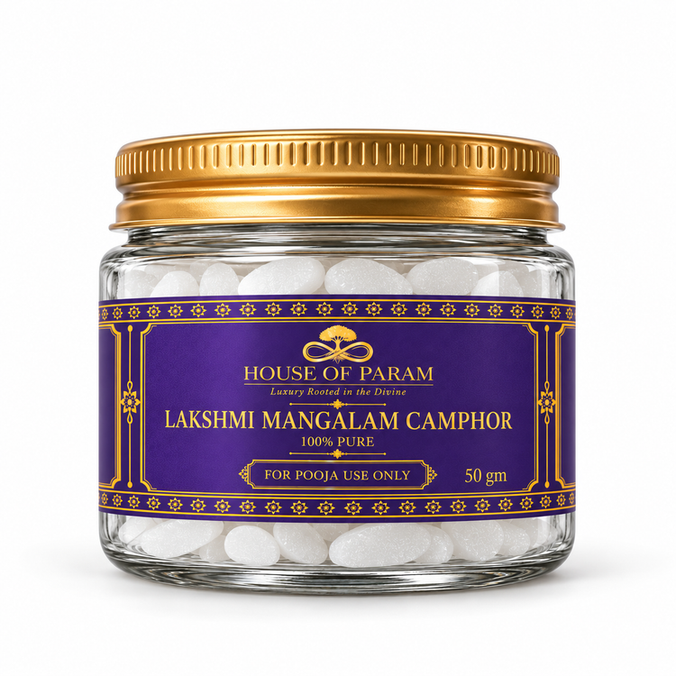 Lakshmi Mangalam Camphor 50gm — front product shot by House of Param