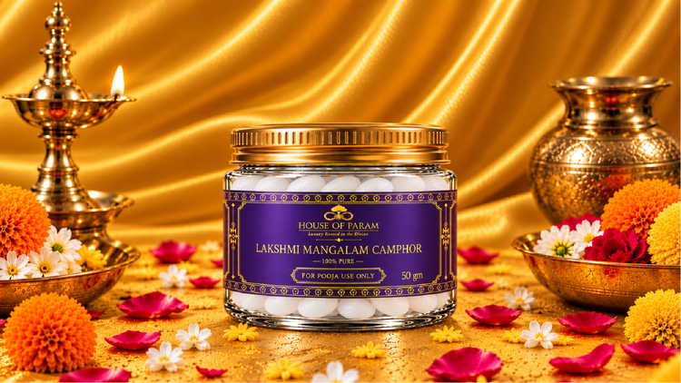 Lakshmi Mangalam Camphor 50gm — highlight image, when purity meets flame