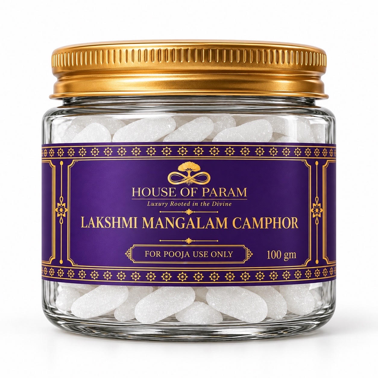 Lakshmi Mangalam Camphor 100gm jar by House of Param — for pooja use only
