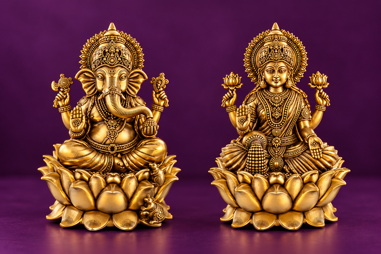Lord Ganesha and Maa Lakshmi Pair