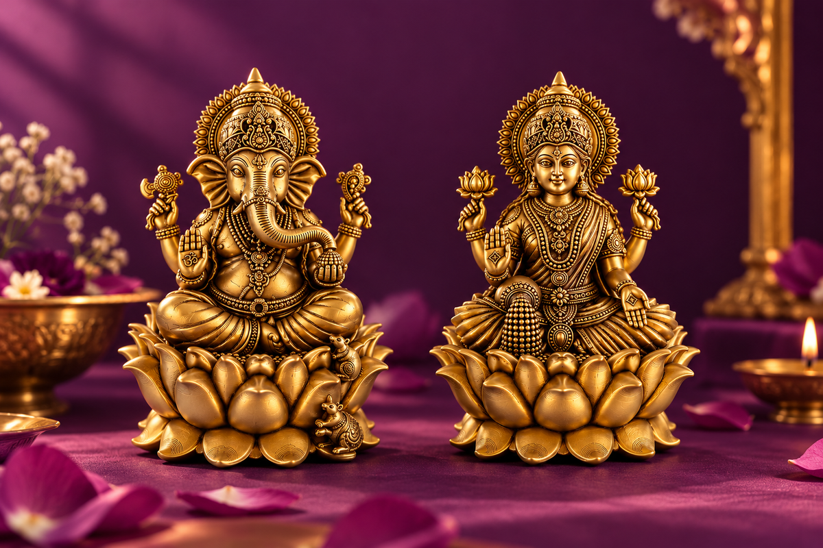 Lord Ganesha and Maa Lakshmi Pair