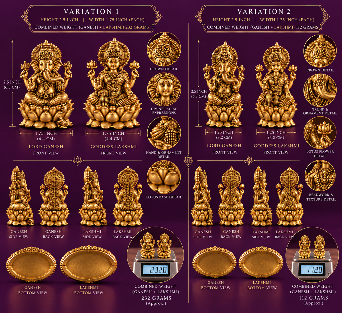 Lord Ganesha and Maa Lakshmi Pair