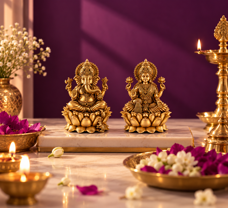 Lord Ganesha and Maa Lakshmi Pair